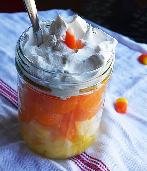 Easy Candy Corn Fruit Cup